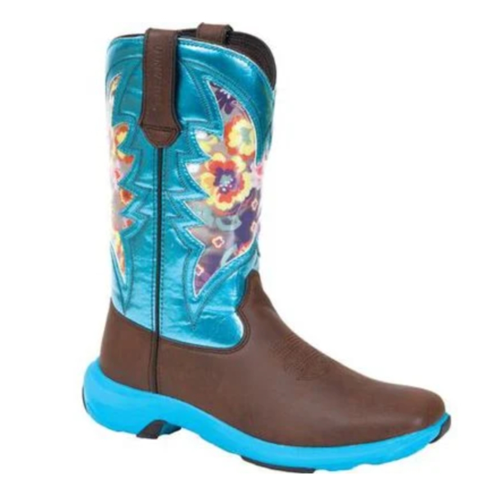 Durango Women's Rebelicious Cowgirl Dark Brown/ Teal Boots 7.5